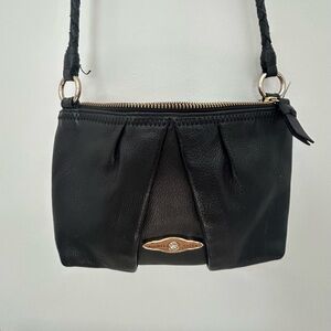 Elliott Luca Black Leather Crossbody Purse